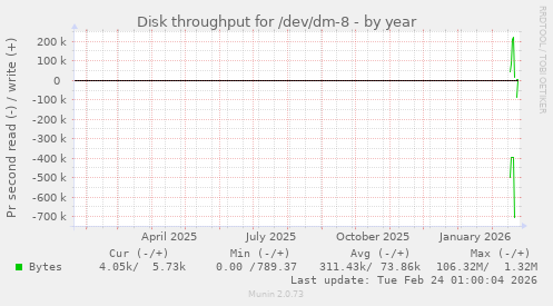 Disk throughput for /dev/dm-8