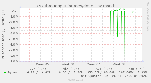 Disk throughput for /dev/dm-8