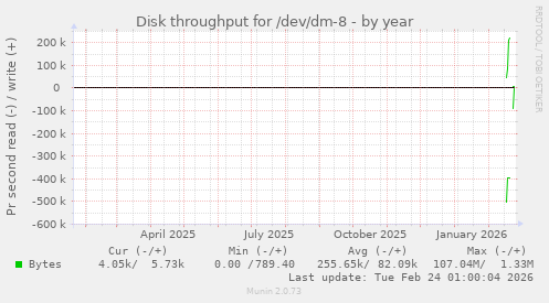 Disk throughput for /dev/dm-8