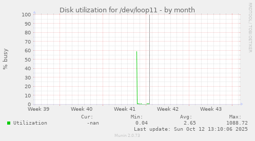 Disk utilization for /dev/loop11