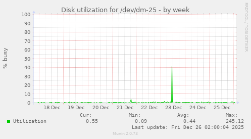 Disk utilization for /dev/dm-25