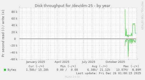Disk throughput for /dev/dm-25