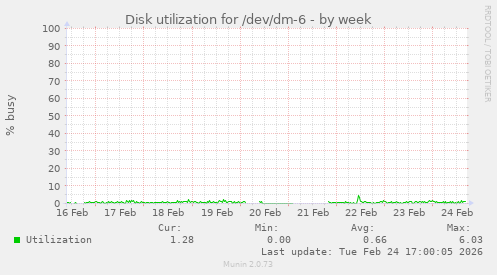 Disk utilization for /dev/dm-6