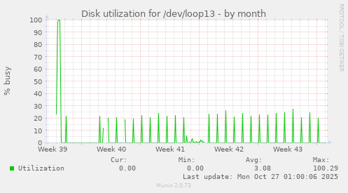 Disk utilization for /dev/loop13