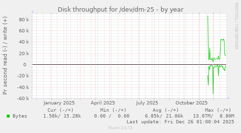 Disk throughput for /dev/dm-25