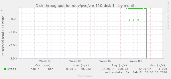 Disk throughput for /dev/pve/vm-110-disk-1
