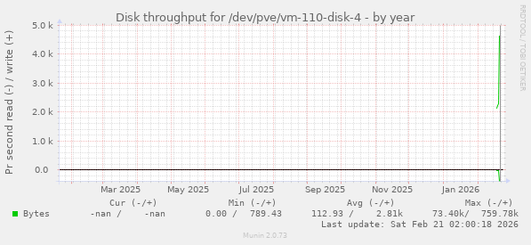 Disk throughput for /dev/pve/vm-110-disk-4