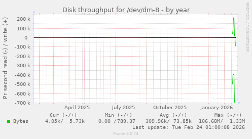 Disk throughput for /dev/dm-8