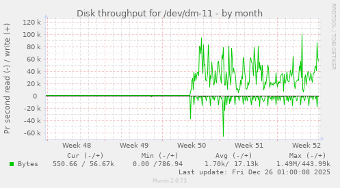 Disk throughput for /dev/dm-11