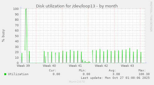 Disk utilization for /dev/loop13